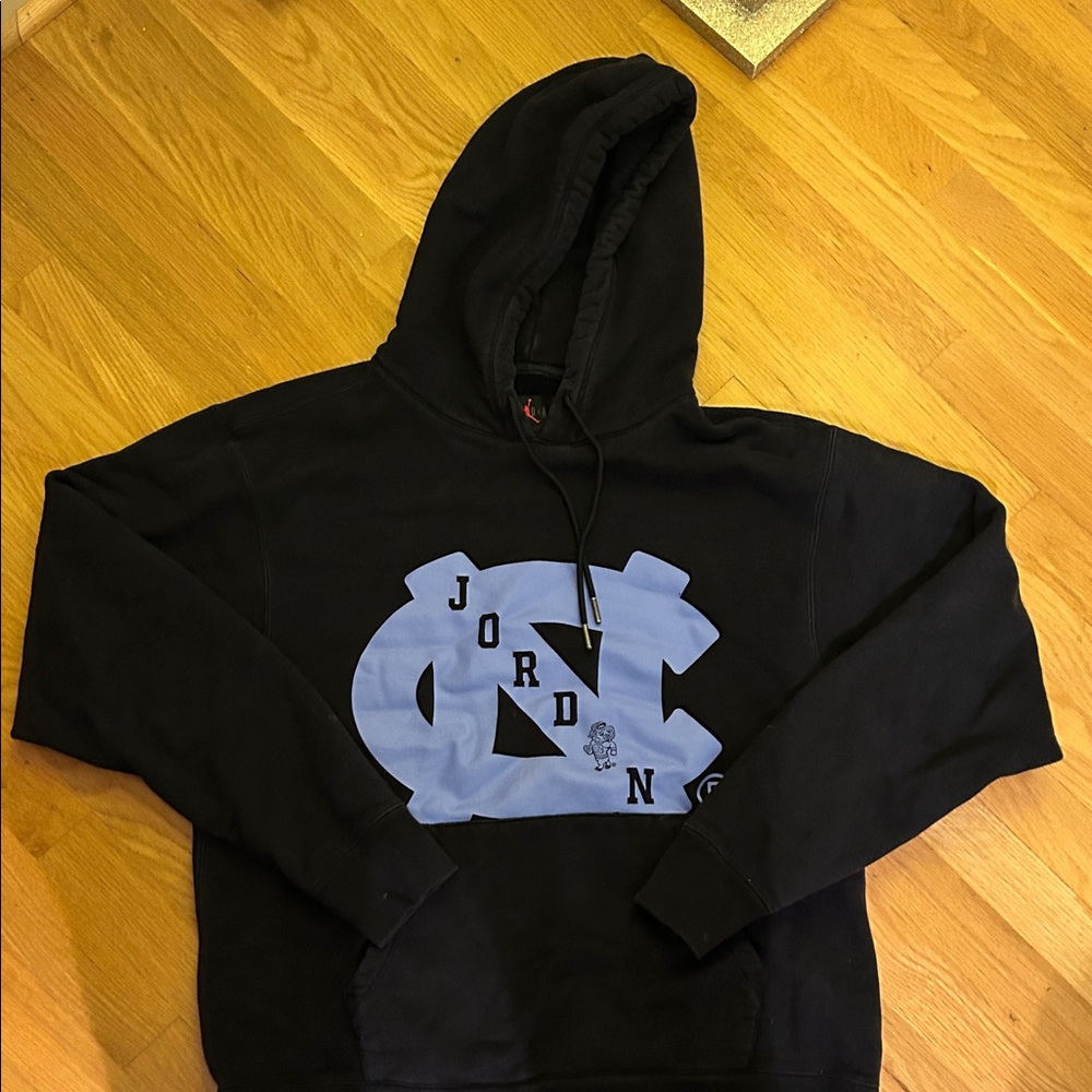 Jordan Men's Black Hoodie with Blue Logo
